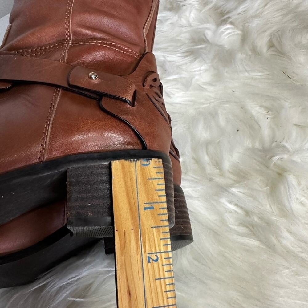Franco Fortini campbell brown leather riding boots 8w wide - Picture 8 of 10